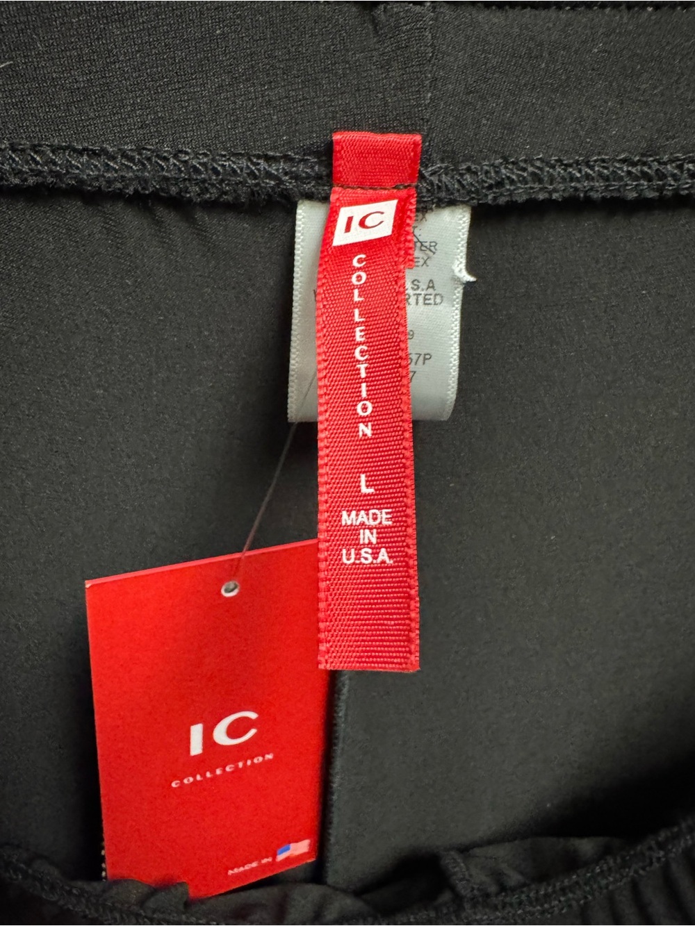 IC COLLECTION Black Wide-Leg Pants with Mesh Hem Stripes - Picture 7 of 10